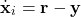 \begin{align*}\dot{\mathbf{x}}_{i}=\mathbf{r} - \mathbf{y}\end{align*}