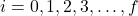 i=0,1,2,3,\ldots,f