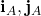 \mathbf{i}_{A},\mathbf{j}_{A}