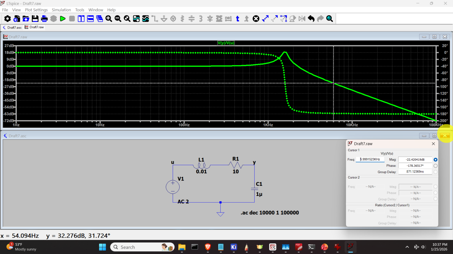 Generate Bode Plot in LTspice of RLC circuit – Fusion of Engineering ...